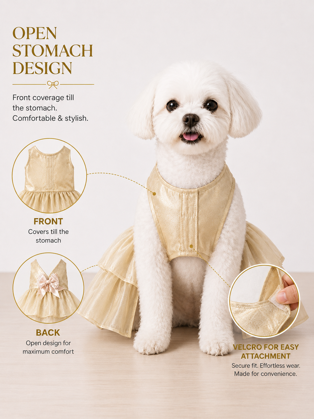Golden Fairy Party Pet Dress