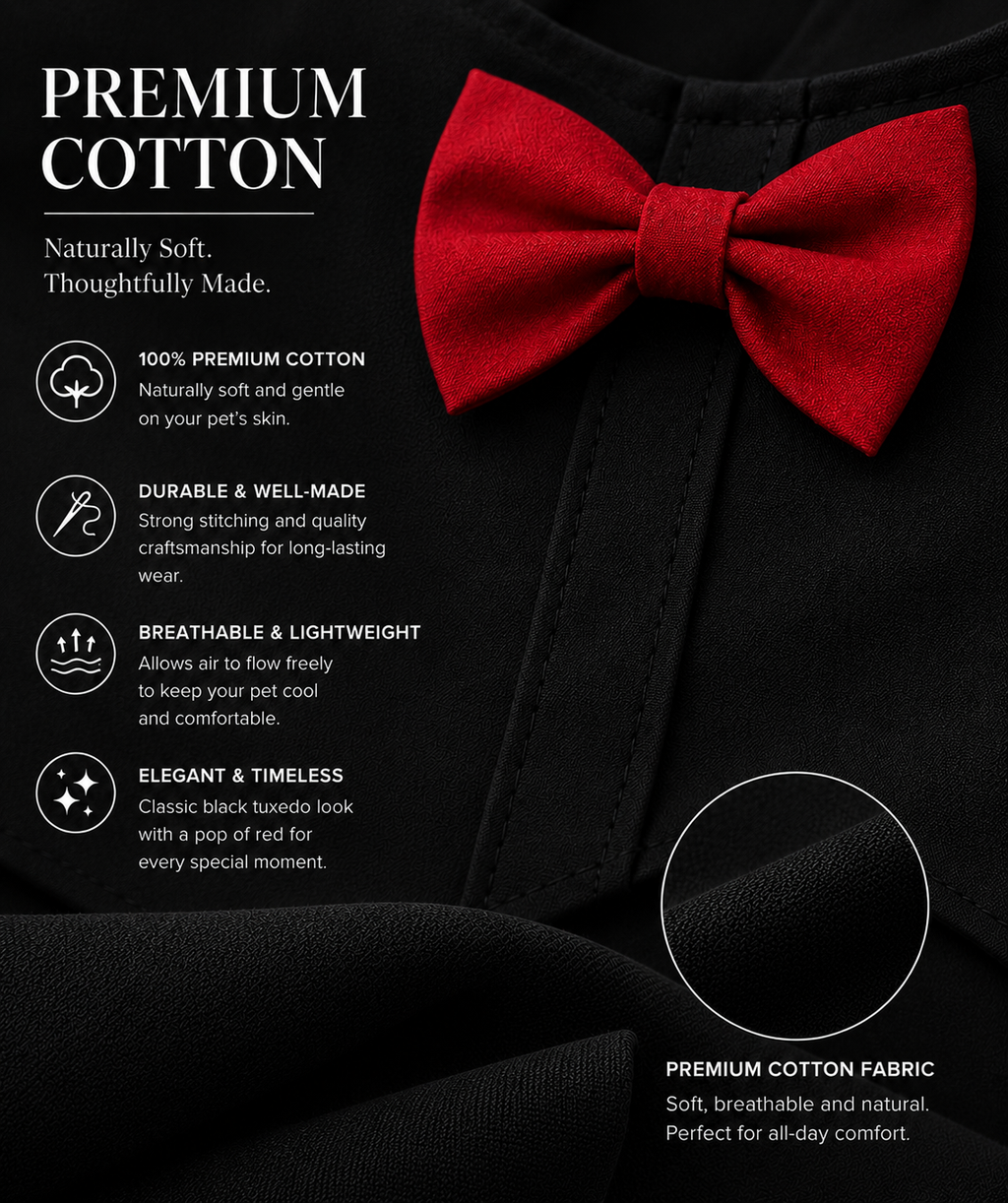 Classic Black Pet Tuxedo