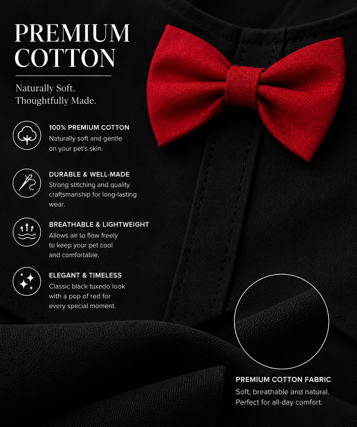 Classic Black Pet Tuxedo