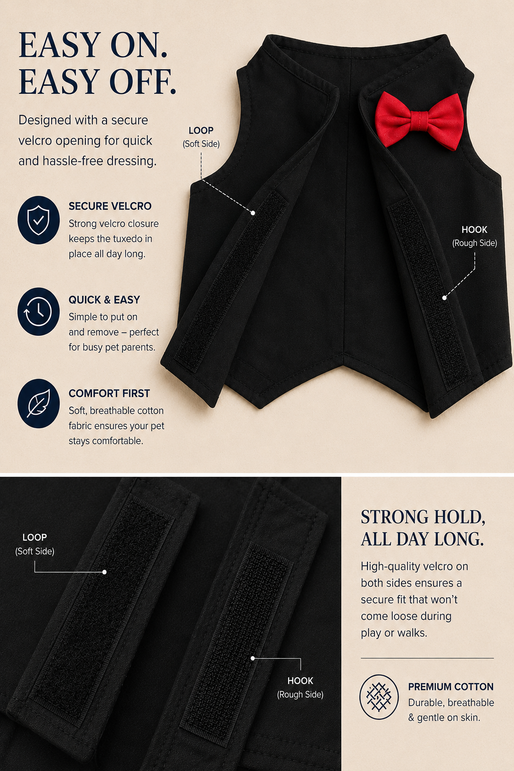 Classic Black Pet Tuxedo