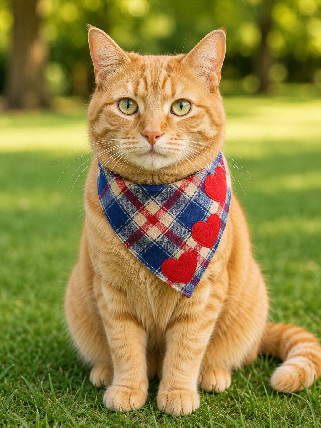 Pet Heart Bandana – Soft Cotton Neck Scarf for Dogs & Cats