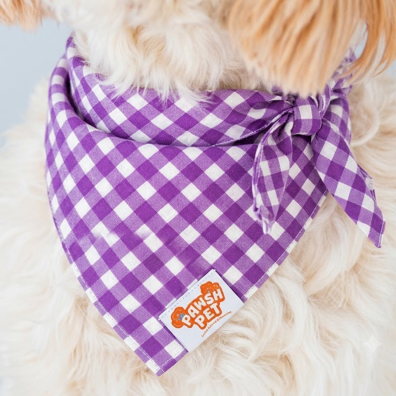Purple Checks Bandana