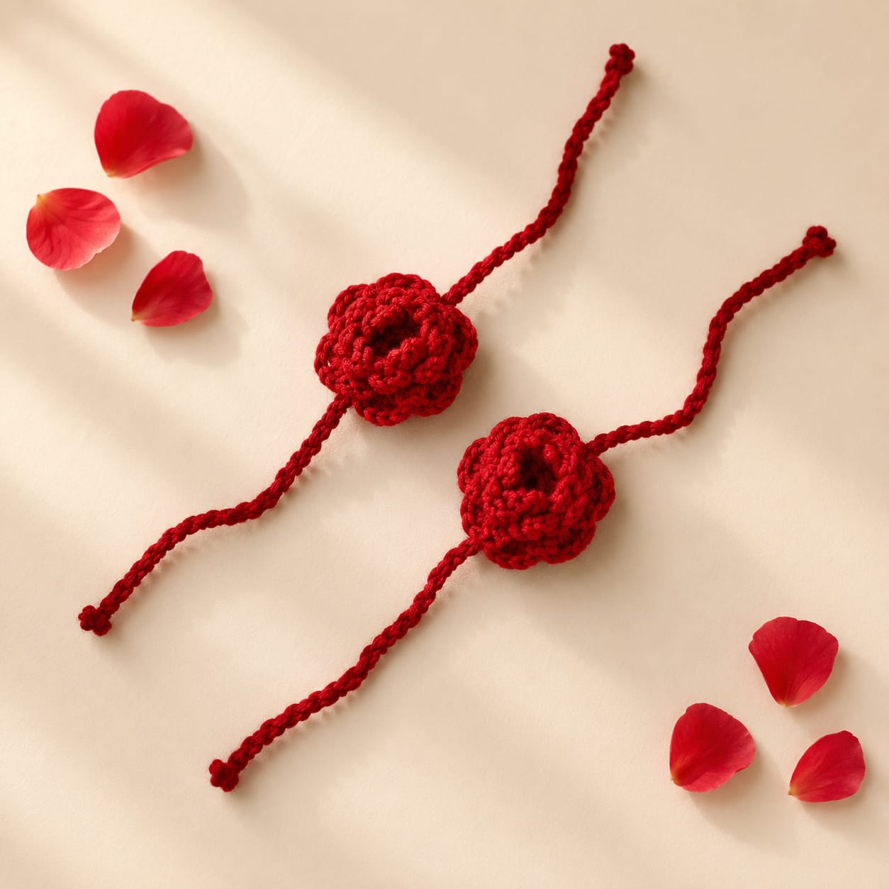 Red Bloom Crochet Rakhi