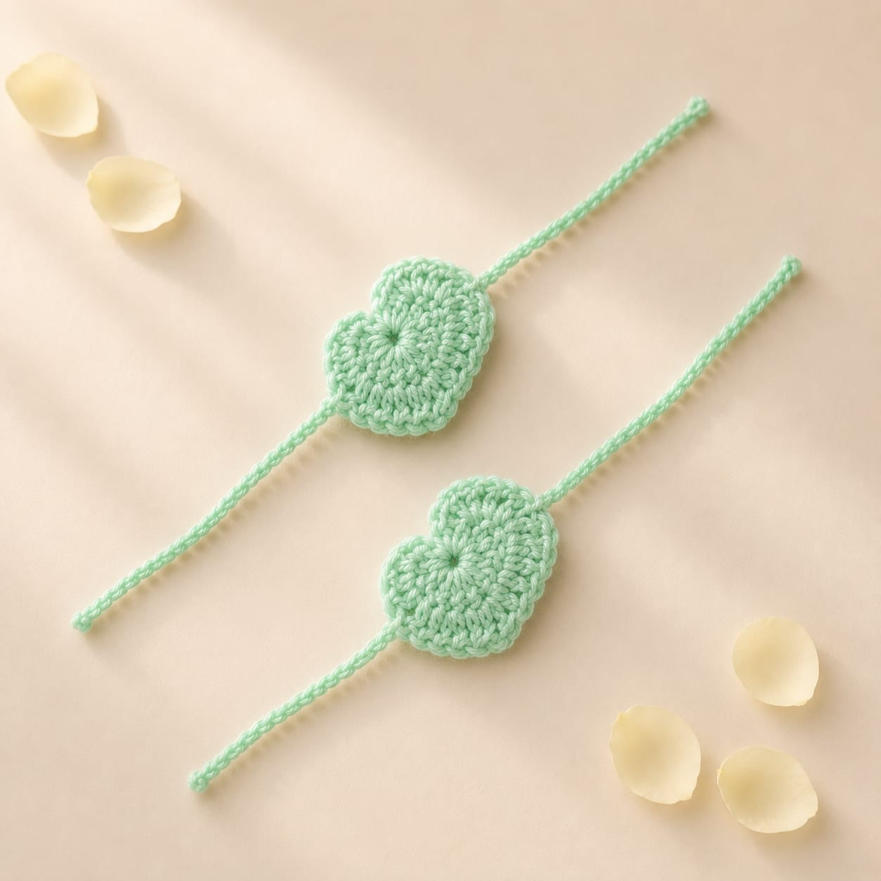 Mint Heart Crochet Rakhi