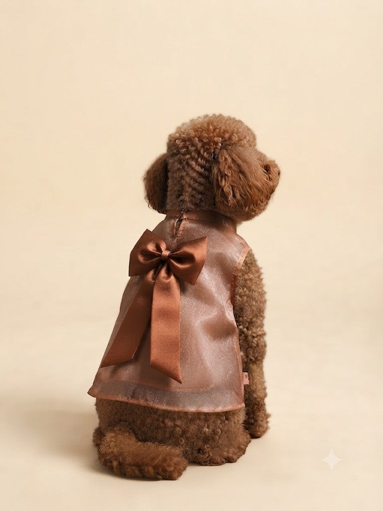 Glam Mocha Bow Dress